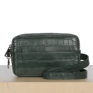 Micro Belt Bag (Forest Green Croc)