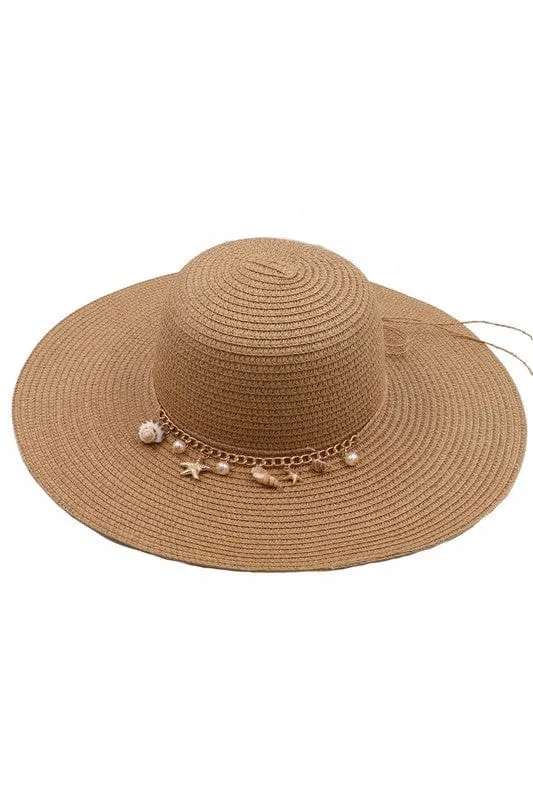 Ocean Charm Chain Banded Summer Hat