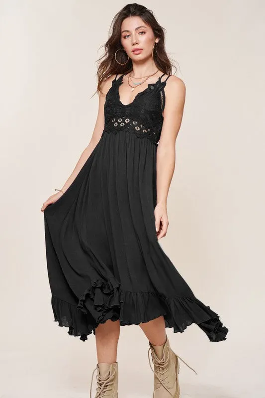 *Online Exclusive* Crystal High Low Dress (Multiple Colors)