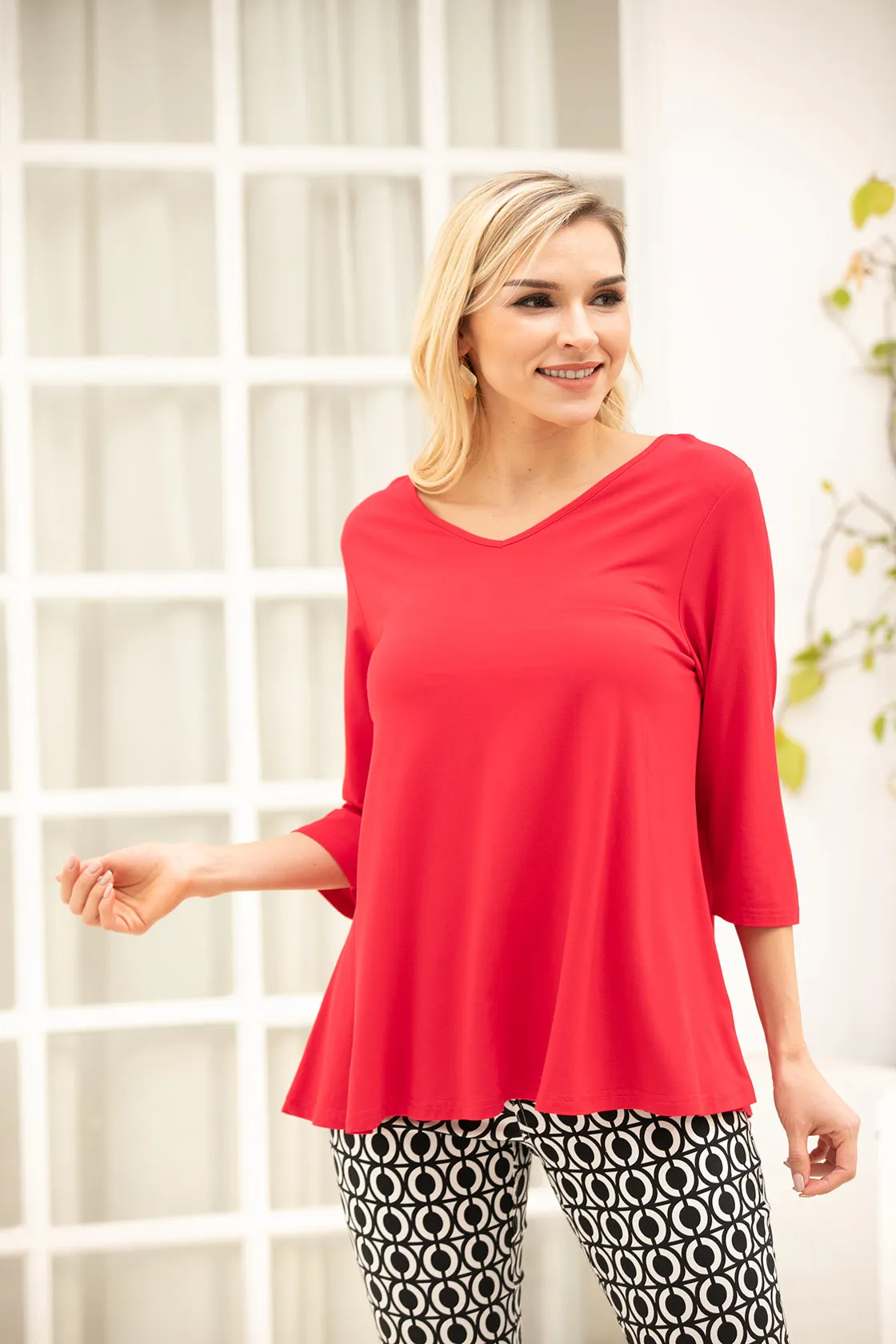 Orange by Fashion Village Sale, T98VSS Bamboo Reversible Top, 50% Off Regular Price
