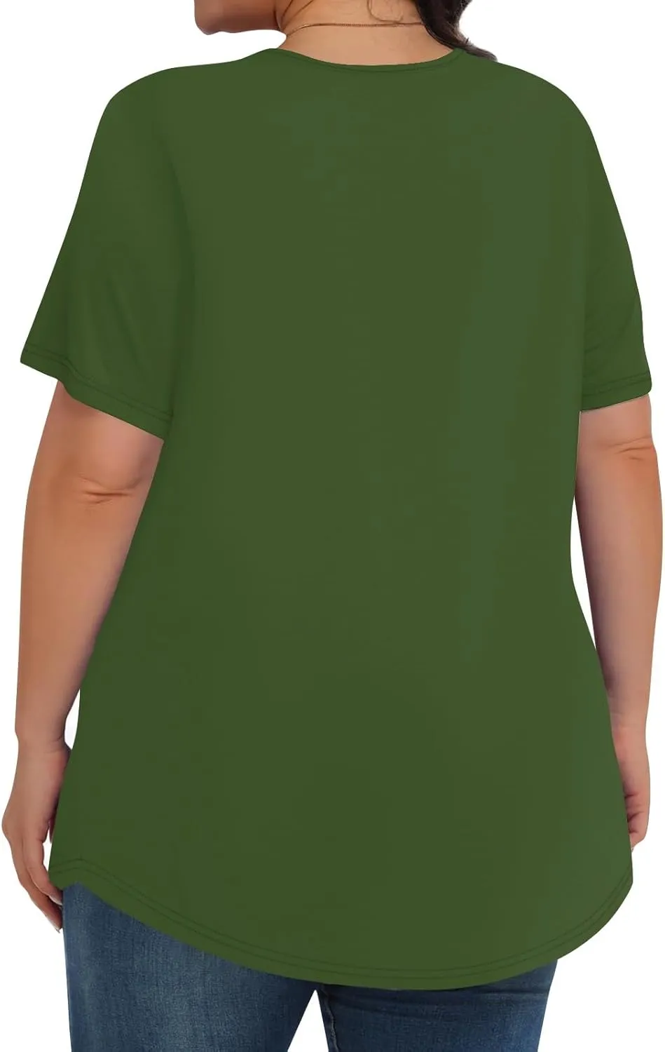 Plus Size Tops for Women Pleated Front Crewneck Short Sleeve Blouses 2024 Summer Tunic Shirts Flowy 1X-5X