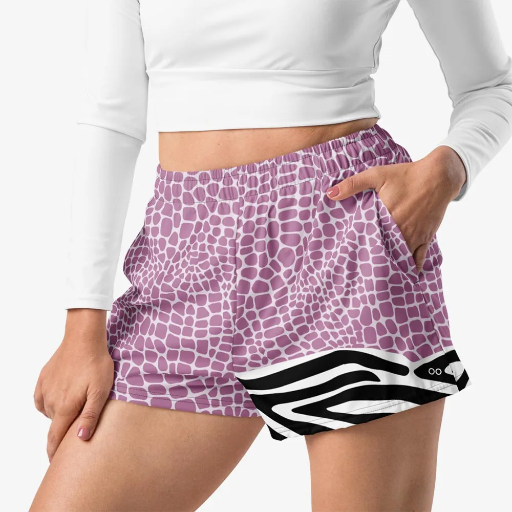 Recycled Breathy Shorts "Crocozebra" Dusty Pink
