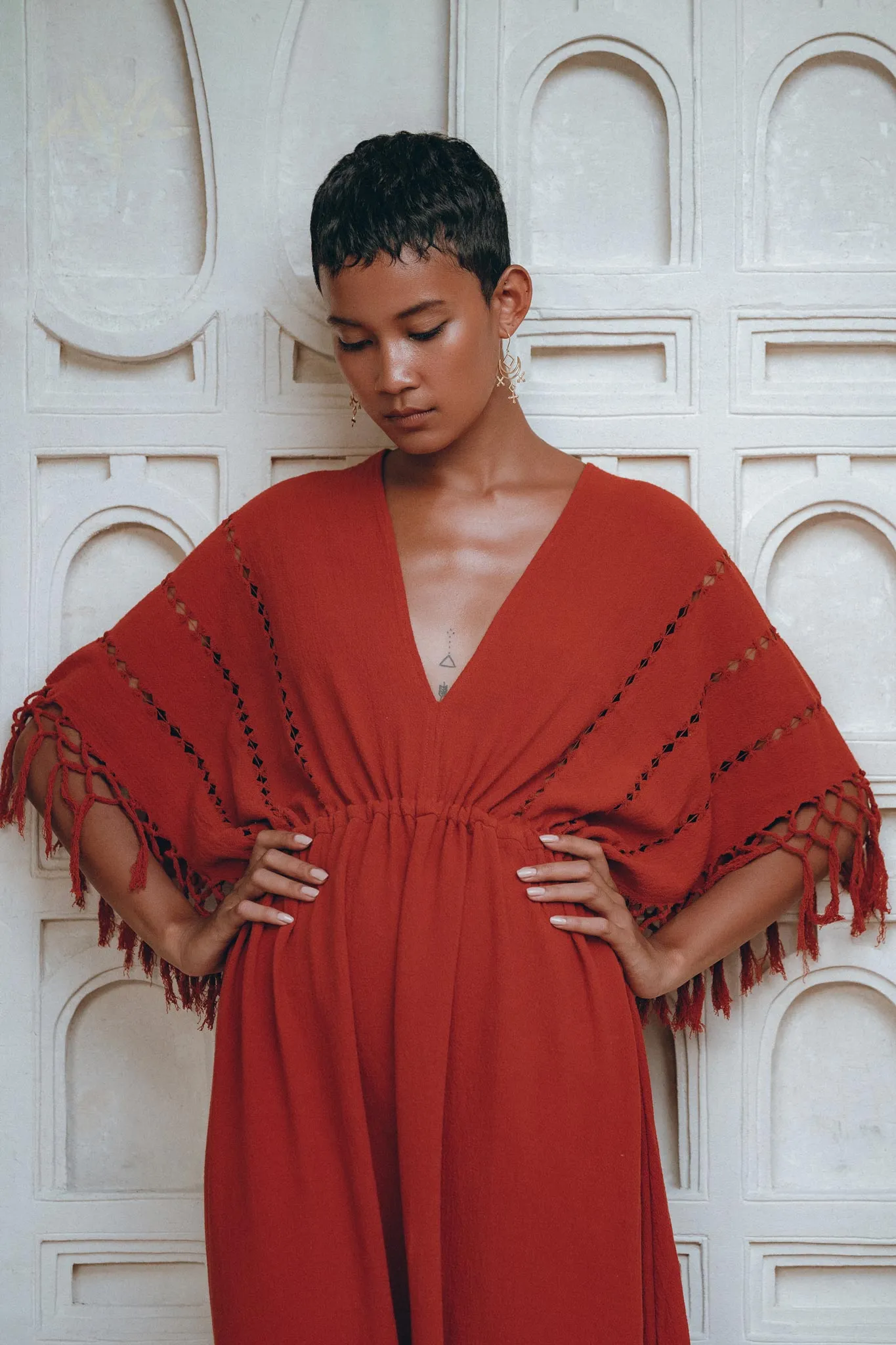 Red Boho Dress • Boho Dress for Women • Red Maxi Bridesmaid Dress