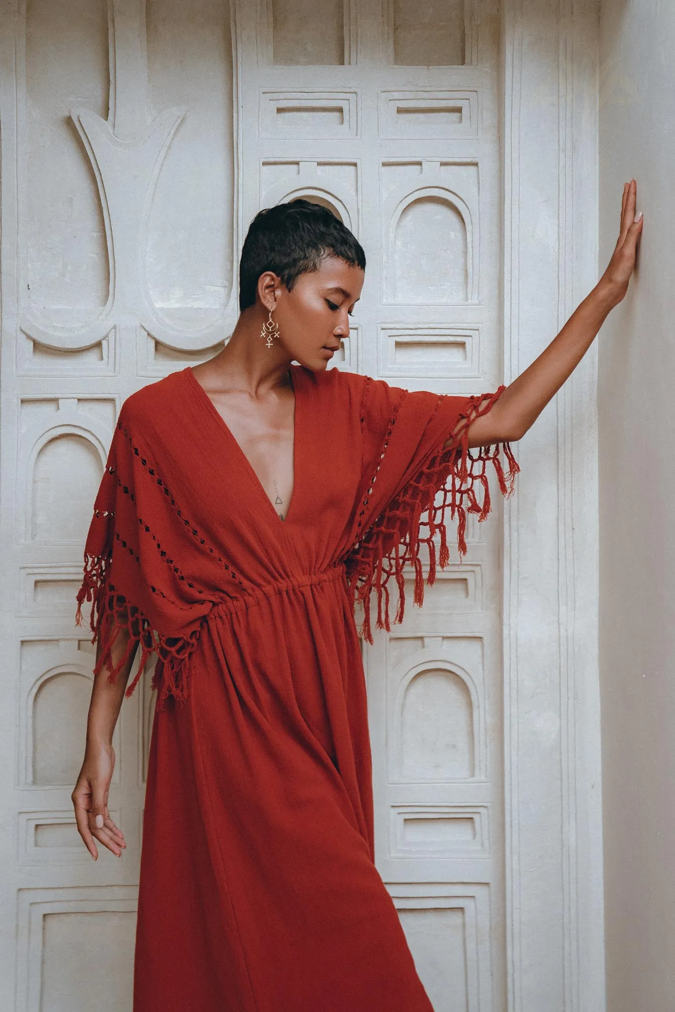 Red Boho Dress • Boho Dress for Women • Red Maxi Bridesmaid Dress