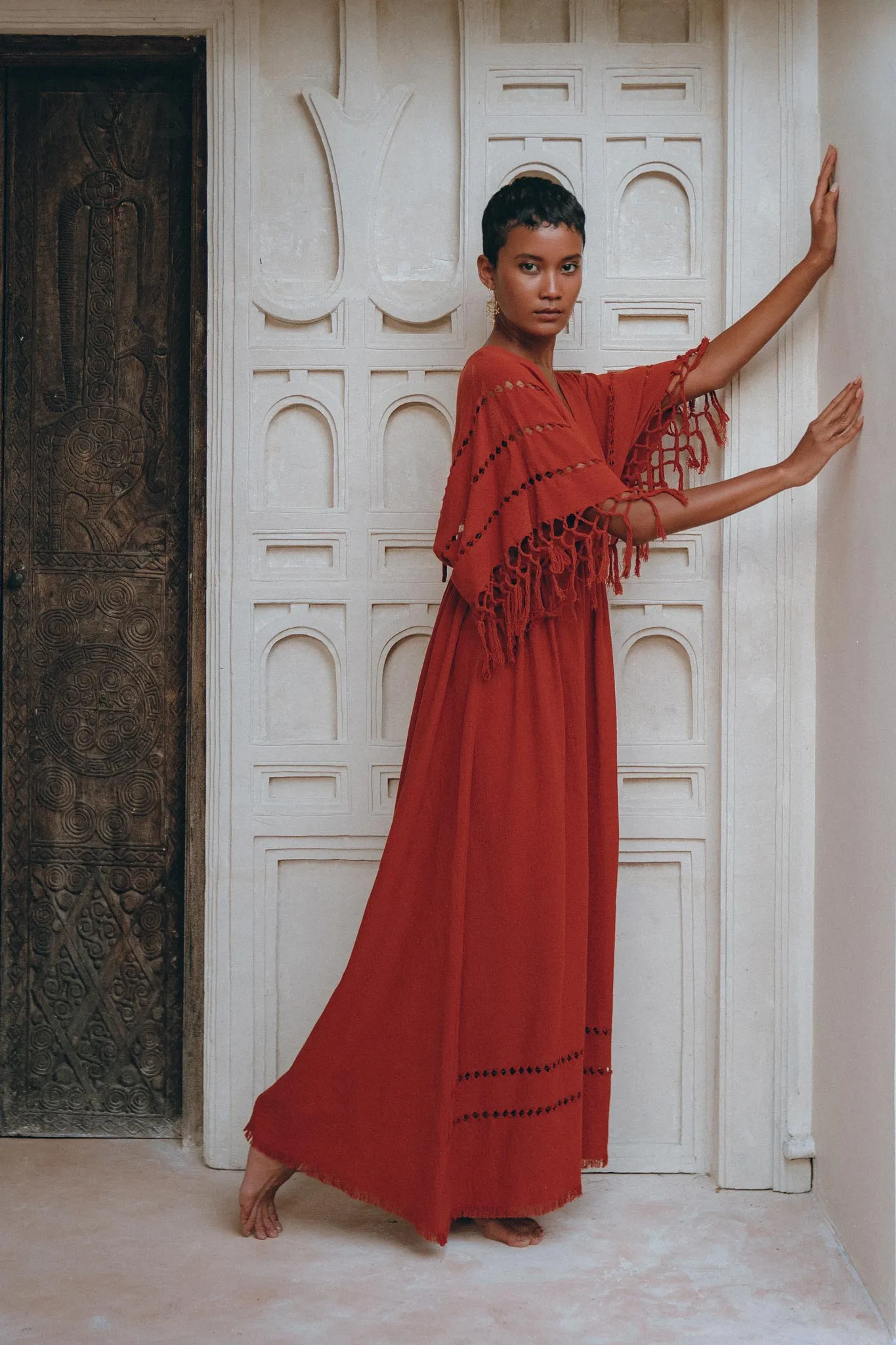 Red Boho Dress • Boho Dress for Women • Red Maxi Bridesmaid Dress