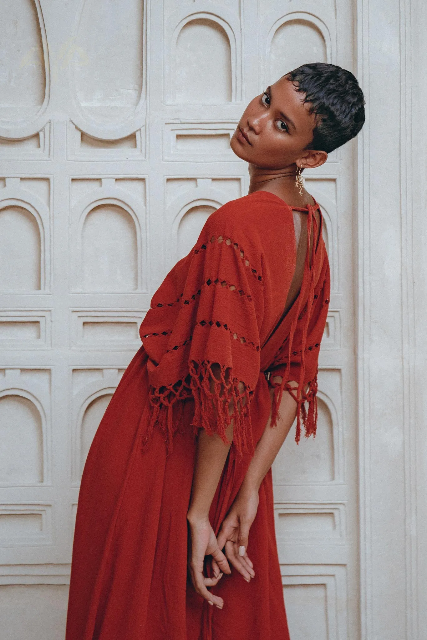 Red Boho Dress • Boho Dress for Women • Red Maxi Bridesmaid Dress