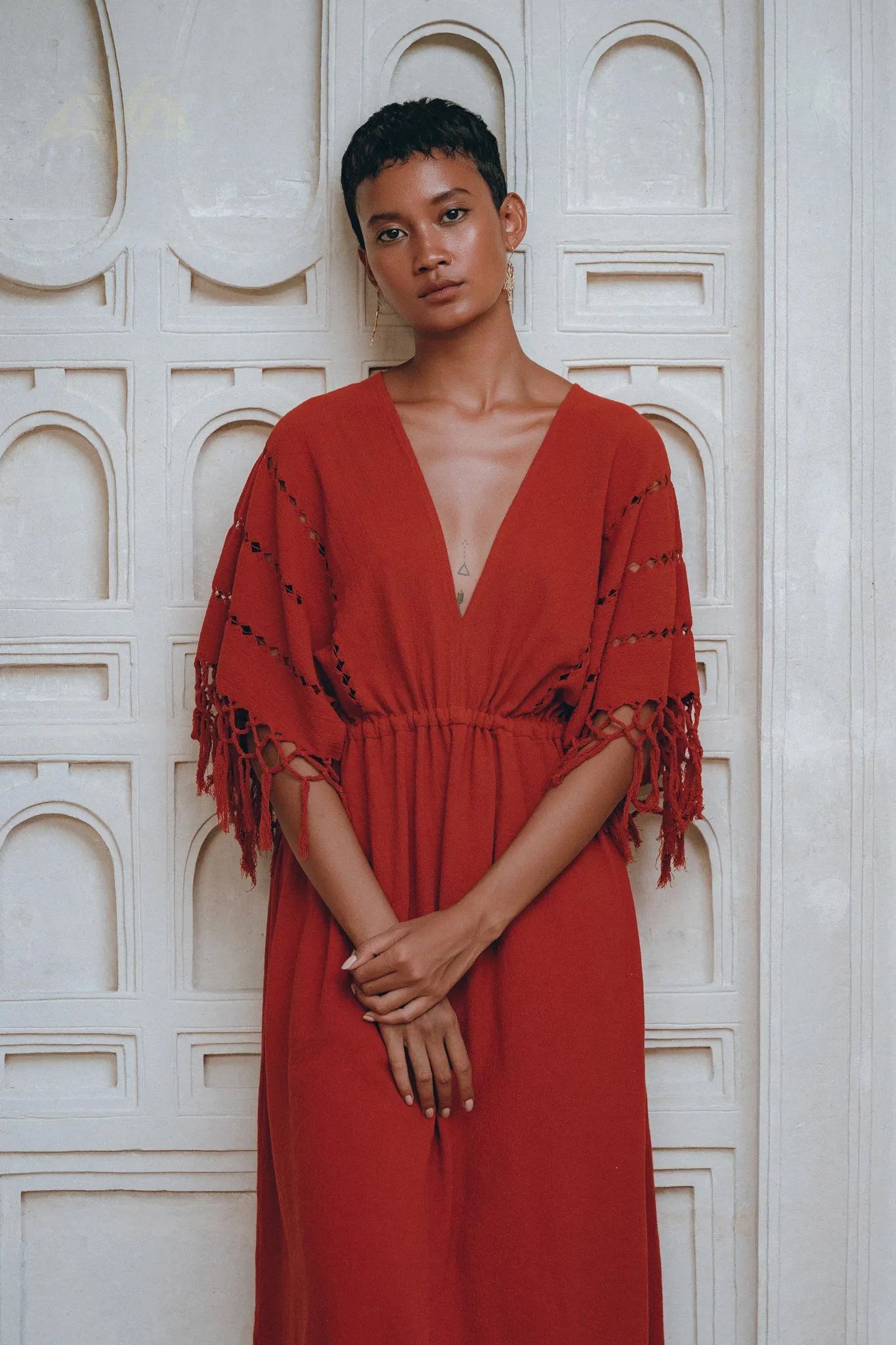 Red Boho Dress • Boho Dress for Women • Red Maxi Bridesmaid Dress