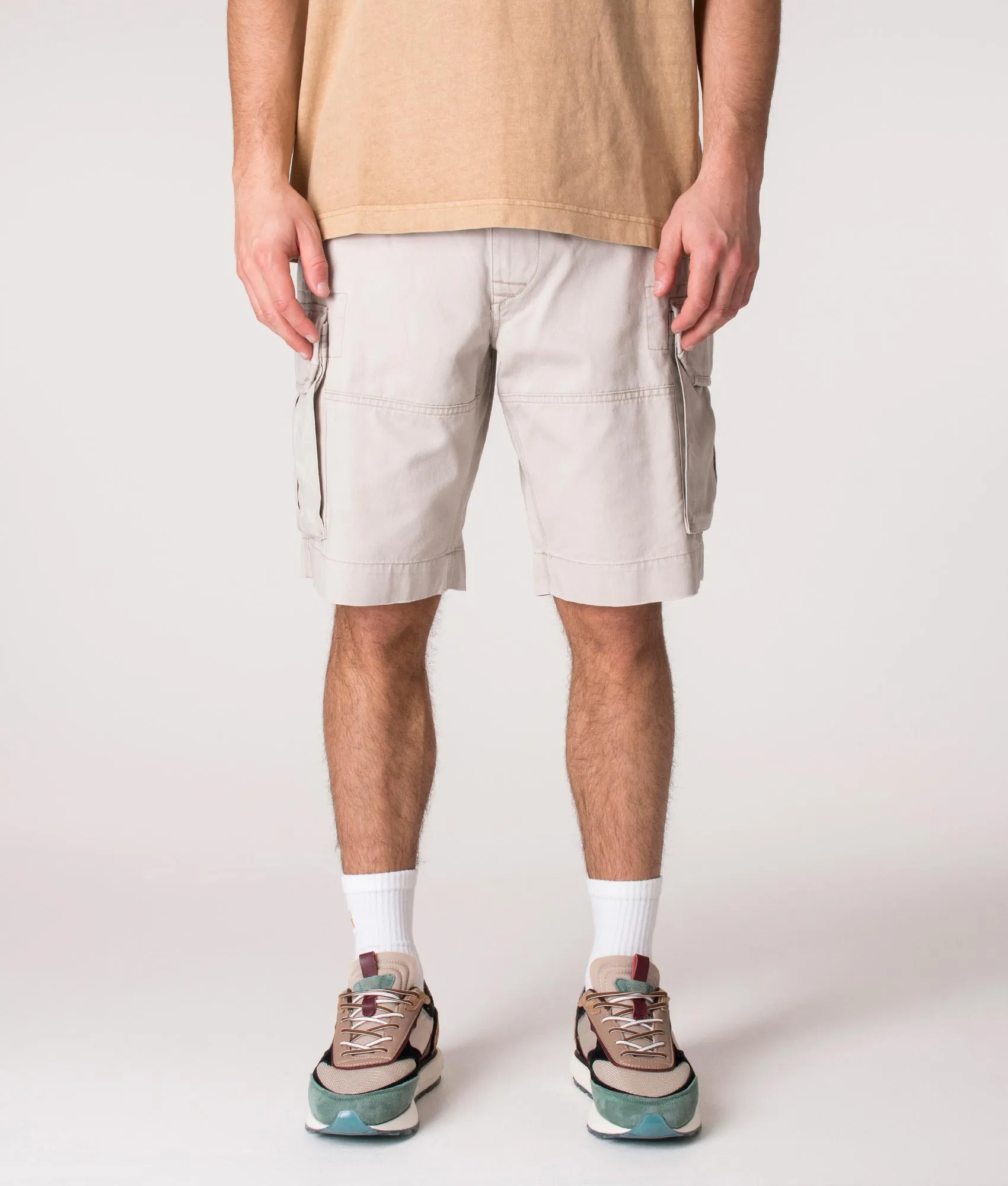 Regular Fit Stonewashed Cargo Shorts