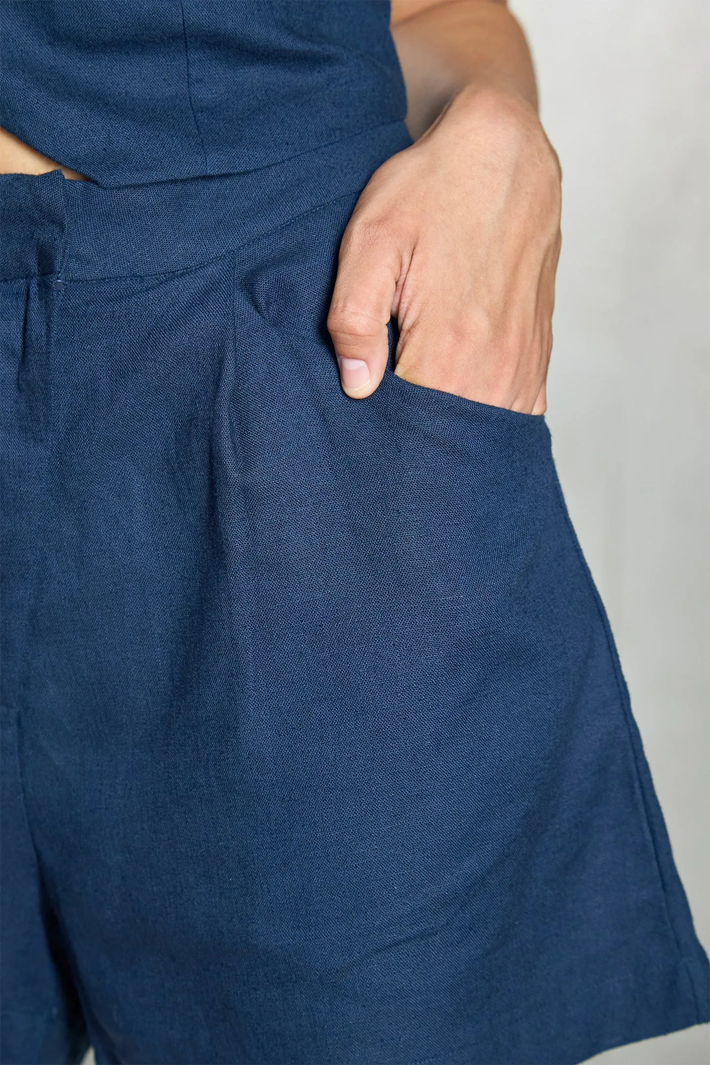 Shifa Shorts|Linen Blend Relaxed Shorts