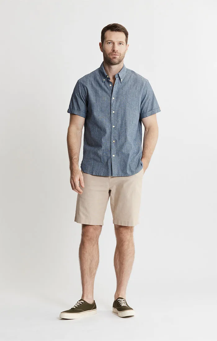 Short Sleeve Chambray Shirt
