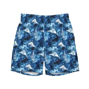 Starry Manta Ray Men's Swim Trunks