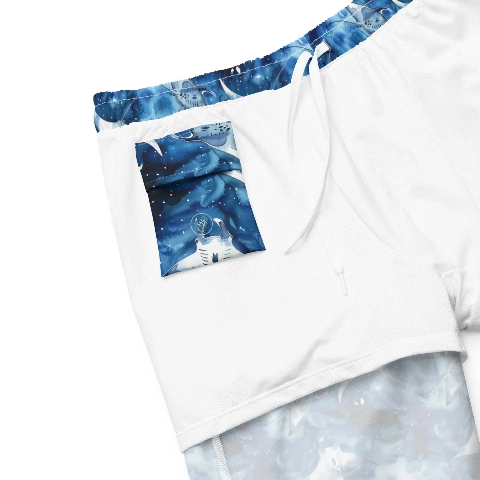 Starry Manta Ray Men's Swim Trunks