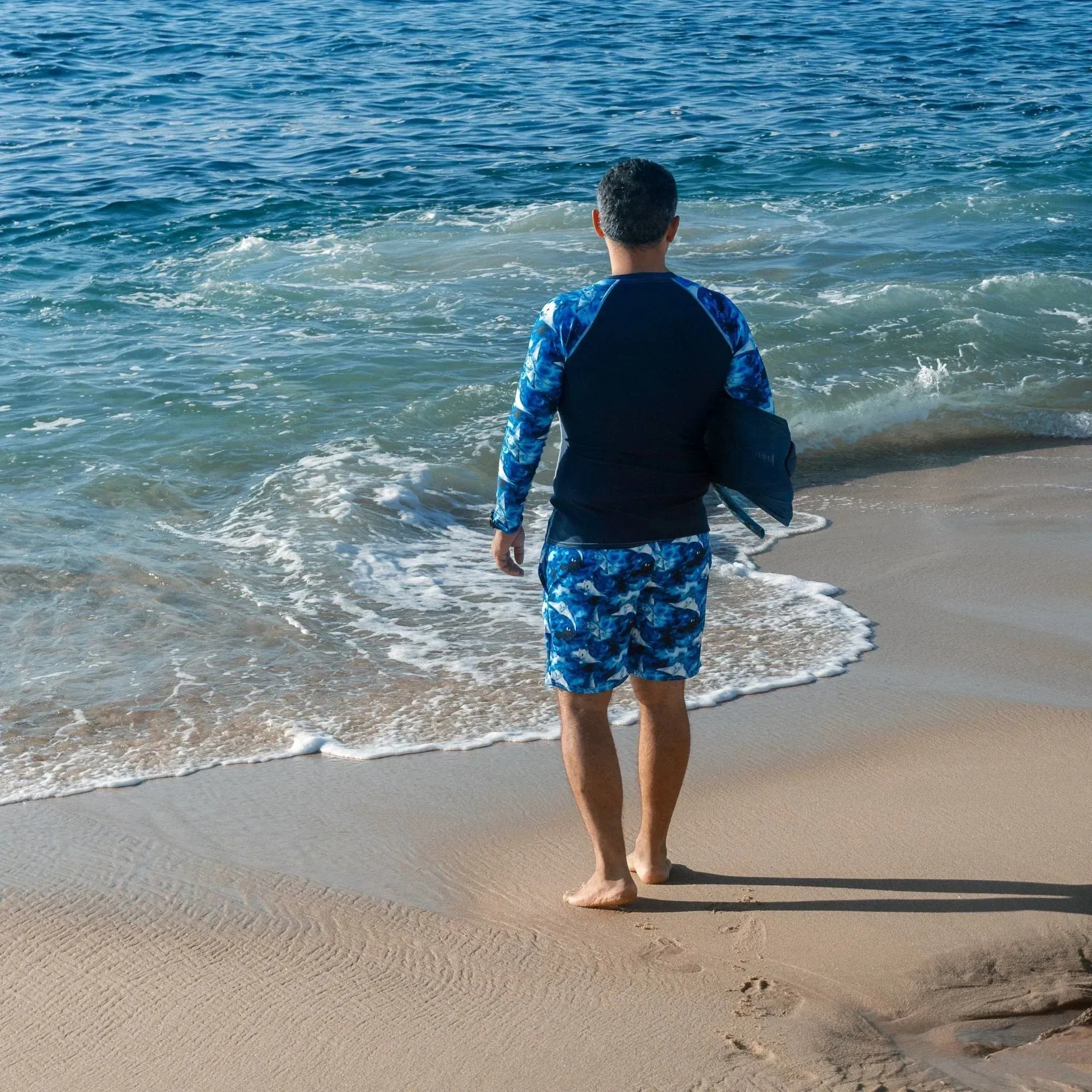 Starry Manta Ray Men's Swim Trunks
