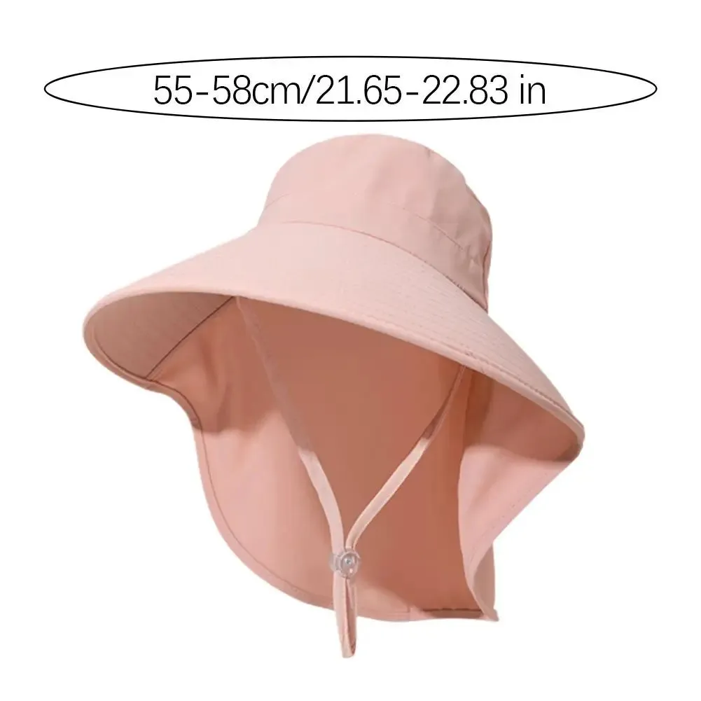 Summer Hats Outdoor UV Anti Neck Protection Sun Visors For Lady Fishing Hiking Wide Brim Shawl Sunscreen Ponytail Caps For Women