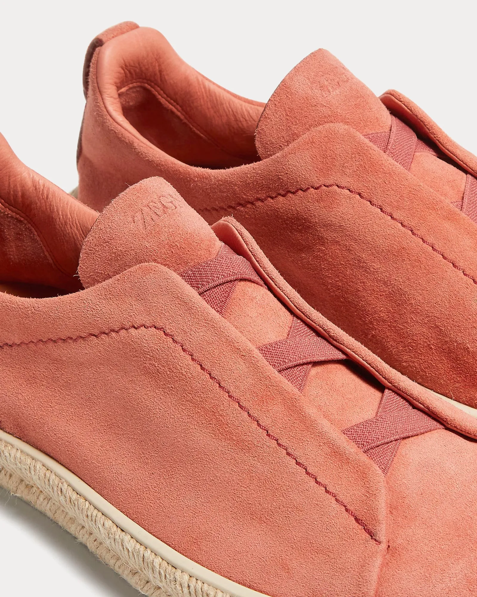 Triple Stitch Espadrilles Deerskin Dust Pink Slip On Sneakers