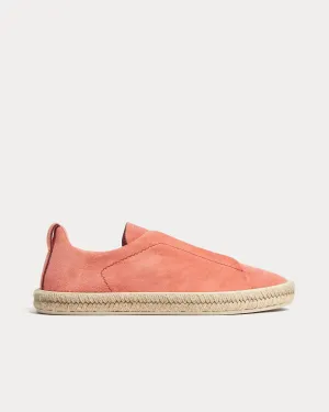 Triple Stitch Espadrilles Deerskin Dust Pink Slip On Sneakers