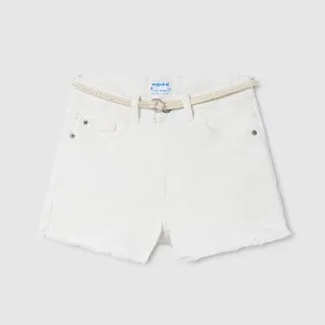 WHITE BASIC TWILL SHORT FOR GIRLS