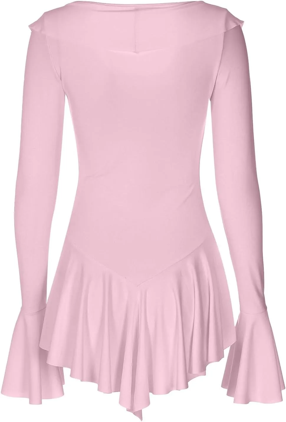 Womens Summer Dress Mini Dress Sexy Deep V Neck Long Sleeve Ruffled Slim Fit Party Club Y2K Beach Shorts Dress