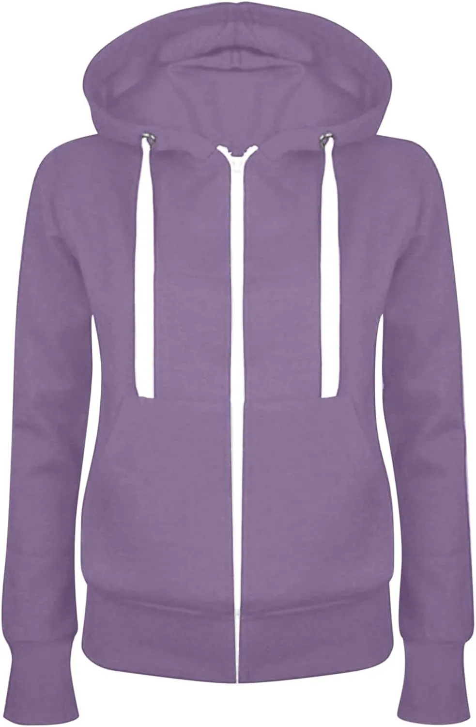 Womens Zip Up Hoodies Casual Lightweight Long Sleeve Jackets Drawstring Hooded Sweatshirt Fall Outfits with Pockets